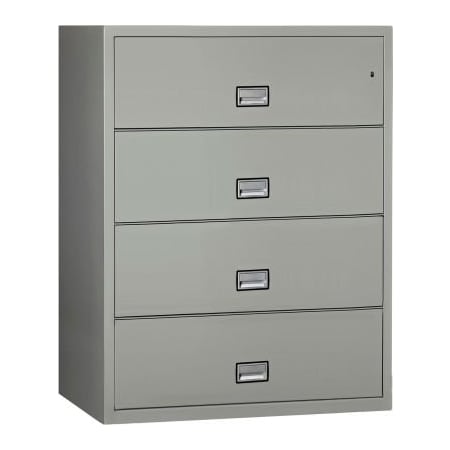 Phoenix Safe International Phoenix Safe Lateral 44" 4-Drawer Fire and Water Resistant File Cabinet, Light Gray - LAT4W44LG